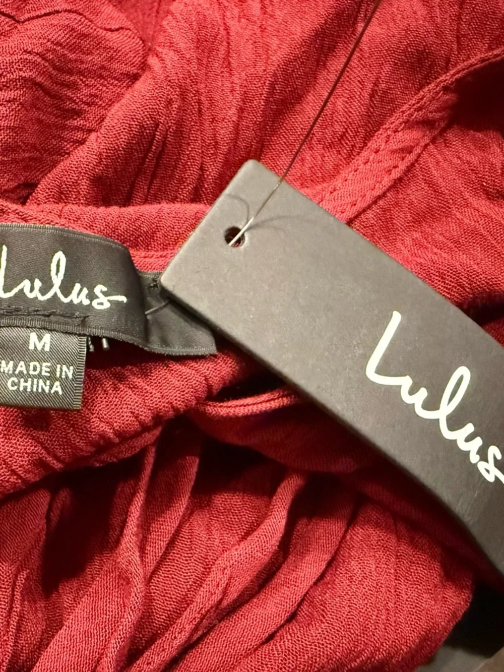 Lulus Red Wrap Maxi Dress Size Medium Flutter Sleeve Tie Waist Romantic NWT - Picture 3 of 7